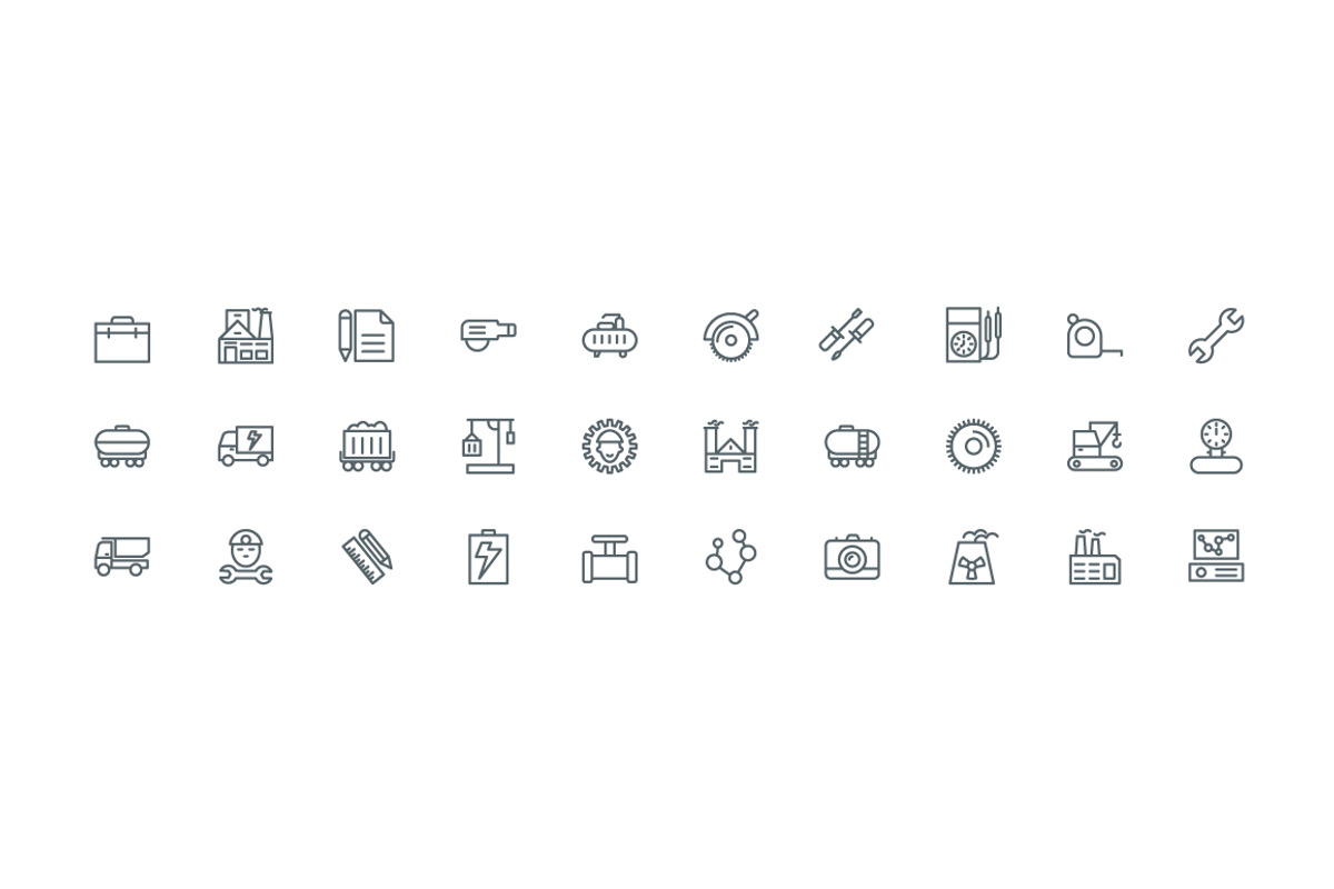160 Industrial Line Icons, an Outline Icon by Vectors Market (Photo 3 of 3)