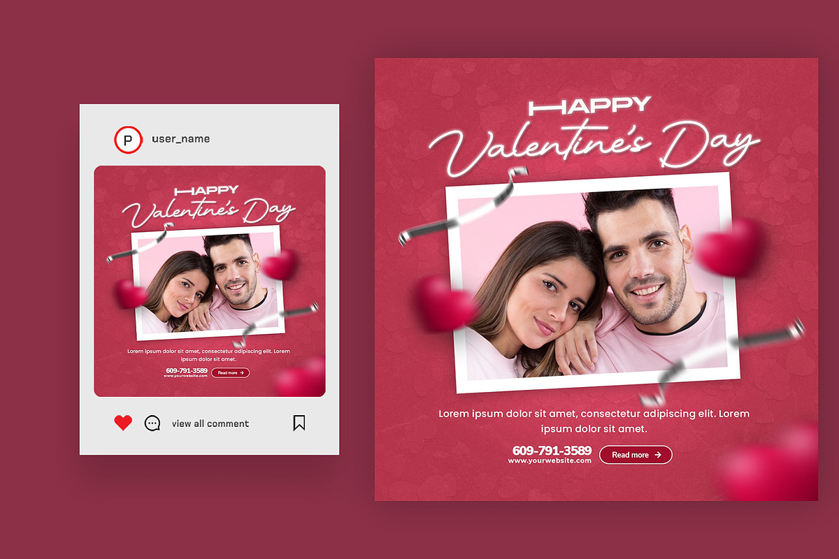 Happy Valentine's Day Instagram Kit, a Social Media Template by Saman Osama (Photo 2 of 3)