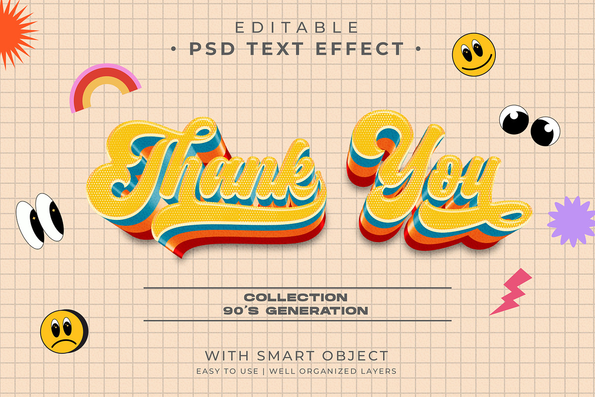 90's Pop Text Effect PSD, a Brushes & More by Antproject (Photo 4 of 5)