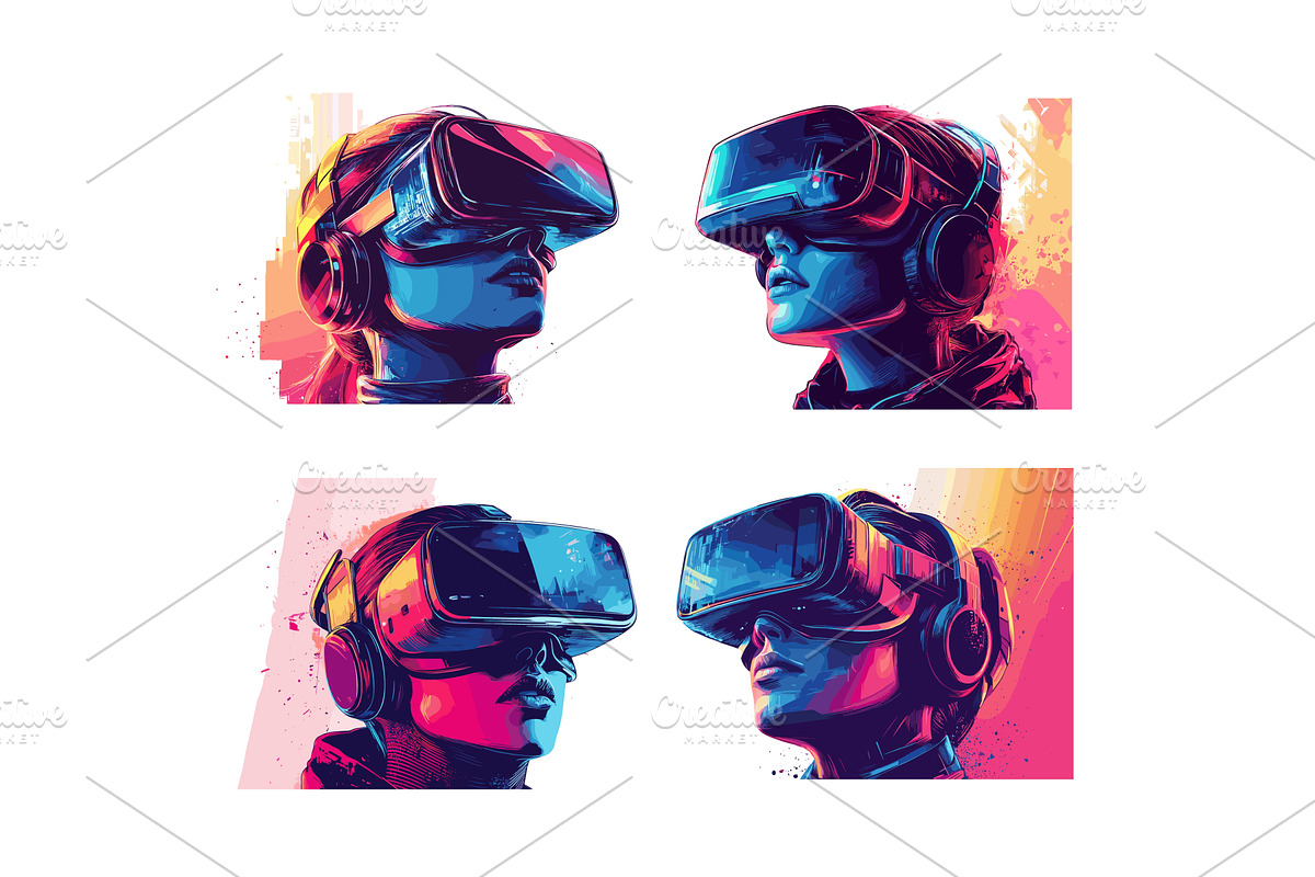 Cartoon vr technology concepts, a Technology Illustration by Stock-Smart-Start