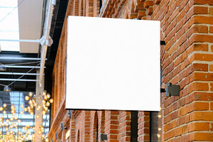 Blank white business wall signboard