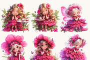 Cute Chibi Floral Girls Clipart, a Person Illustration by Design Scotch (Thumbnail 3 of 8)
