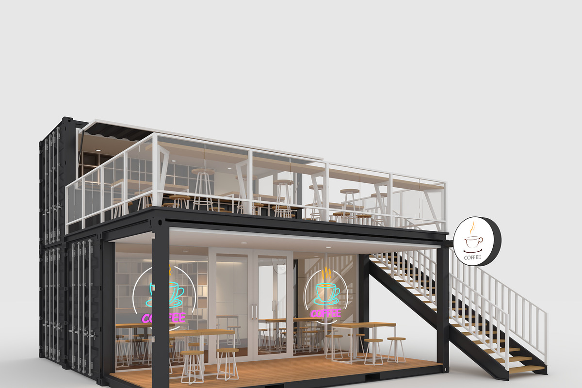 3D Model Container Cafe 7, an Architecture 3D Model by SR 3D Visual (Photo 7 of 24)