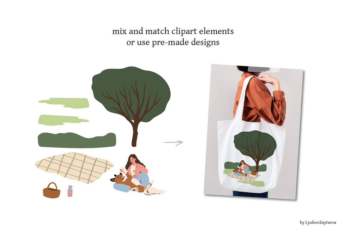 People and dogs in park illustration, a Person Illustration by LyubovZaytseva (Photo 10 of 22)