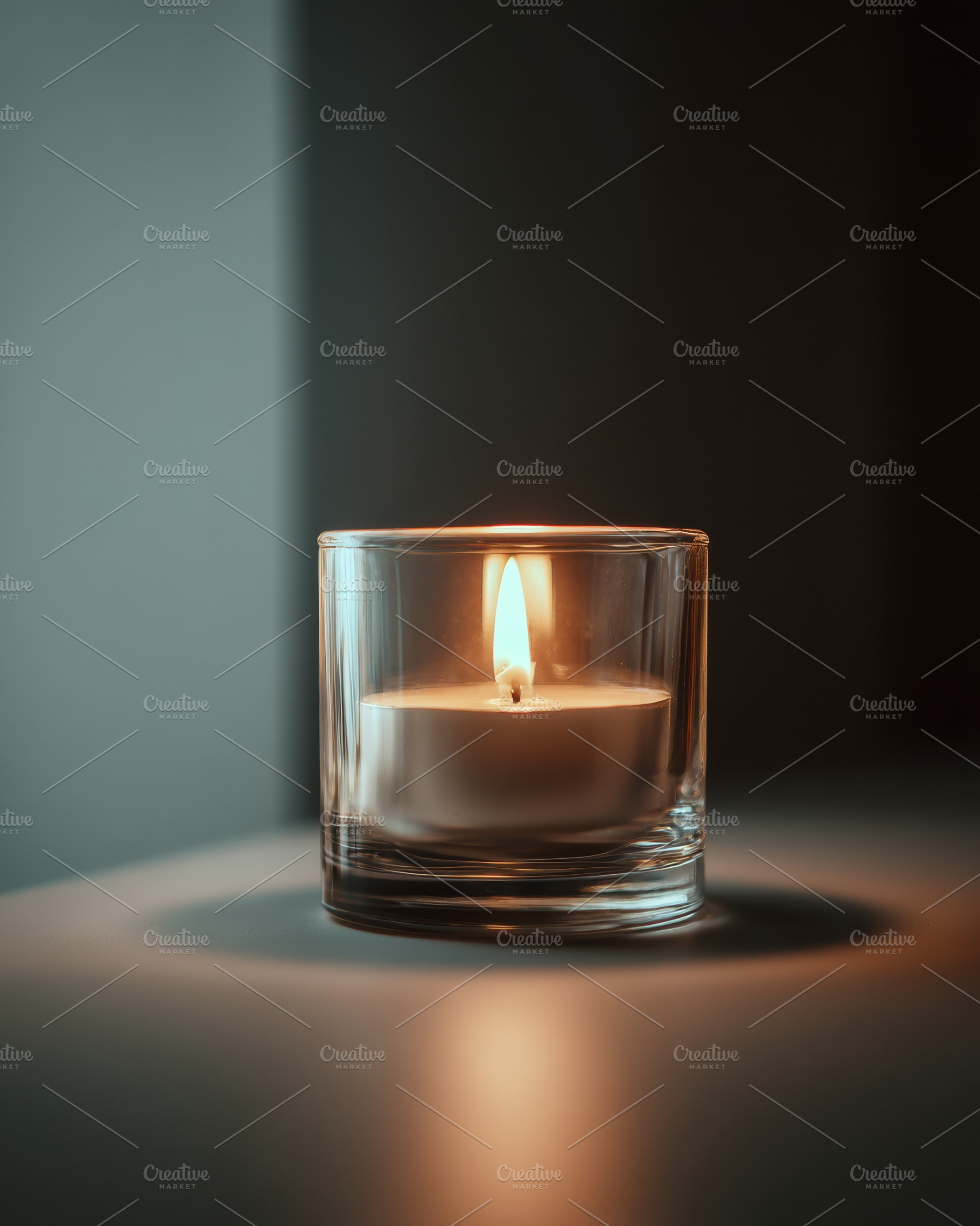 Single Candle Burning in Glass Holde, a Beauty & Fashion Photo by Virgo Studio