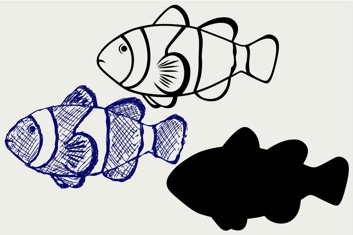 Tropical reef fish SVG, an Outline Icon by LineworkStock