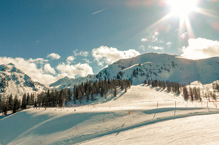 Winter skiing featuring austria, beautiful, and blue sky