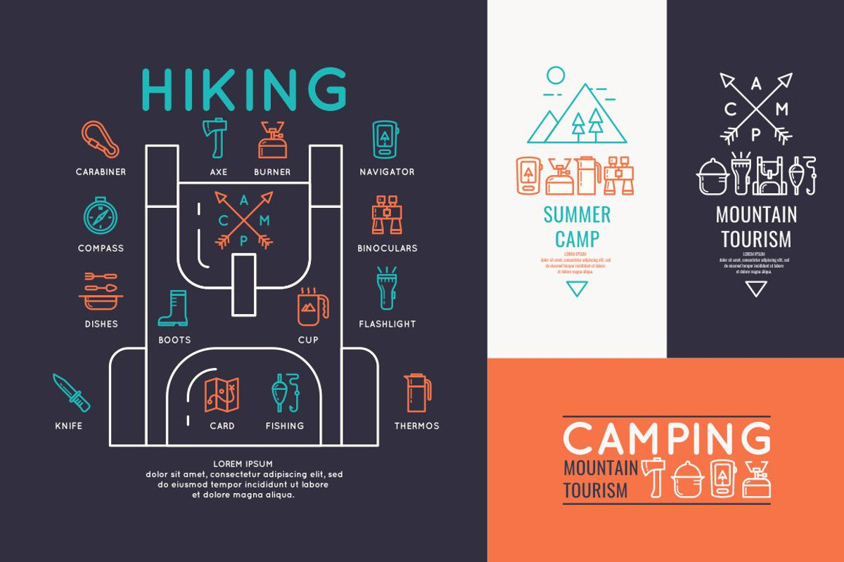 Hiking icons, an Icon by alekseiderin (Photo 2 of 3)