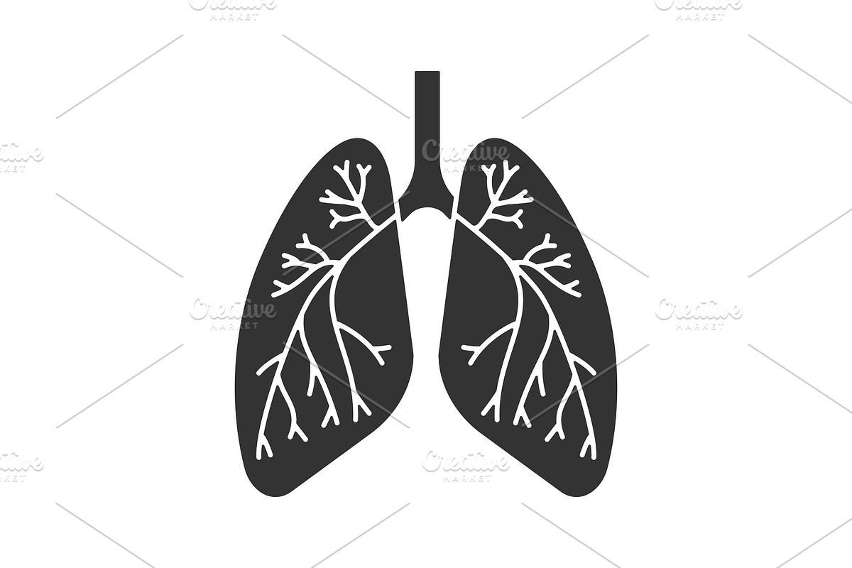 Human lungs with bronchi glyph icon, an Icon by IMG visuals icons