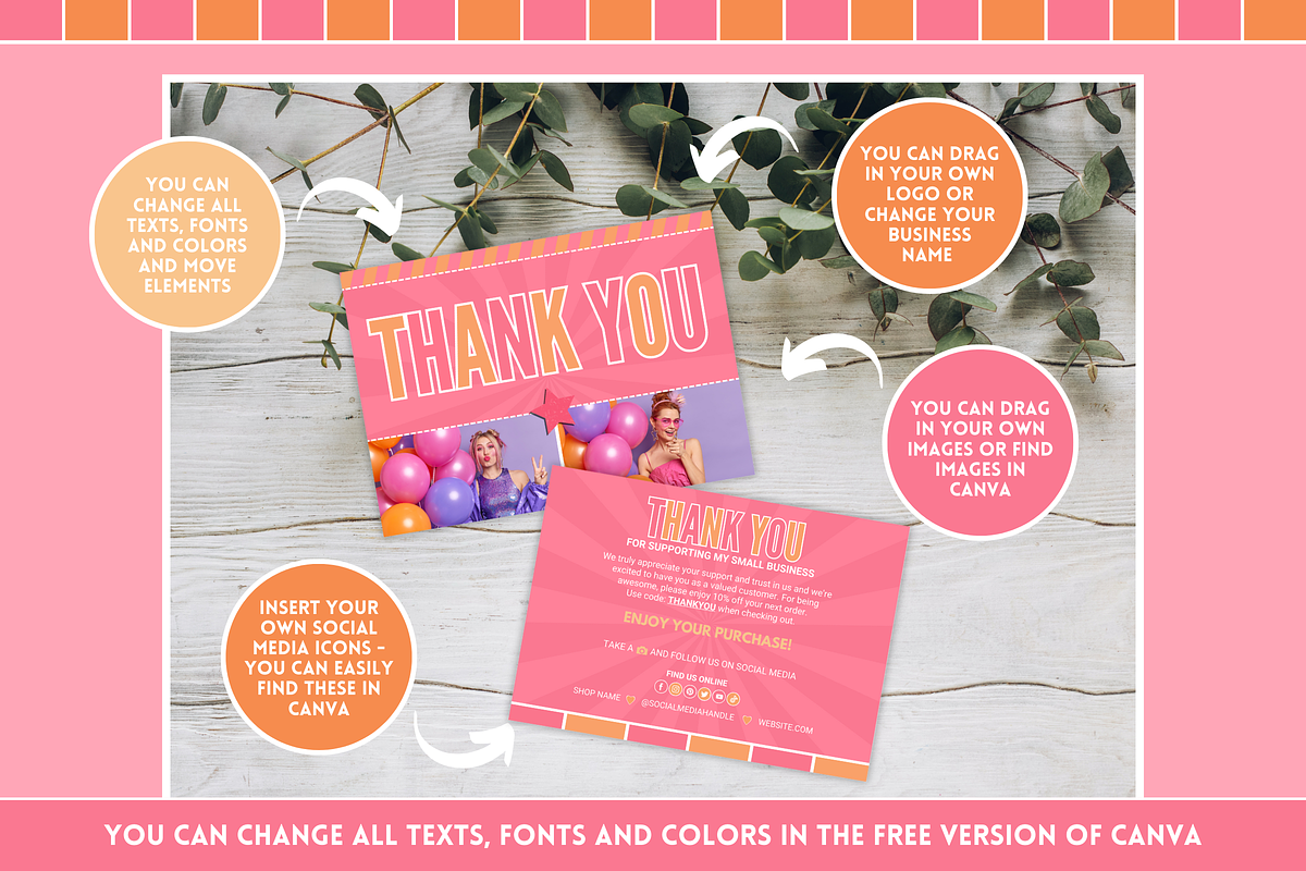 Fun Thank You Card, a Business Card Template by SunshineStudioBoutique (Photo 7 of 10)