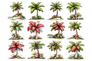 Palm Tree PNG Clipart Bundle, a Decorative Illustration by Nicolle's Colorful Art (Thumbnail 5 of 5)