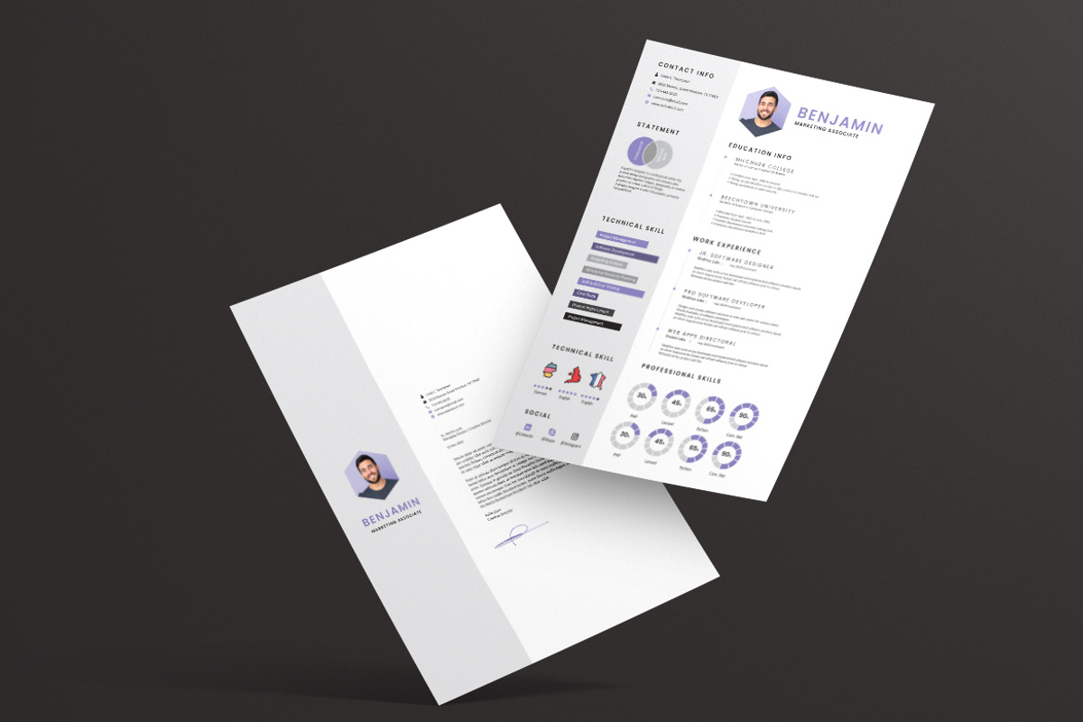Violet Resume CV, a Resume Template by iDoodle Studio (Photo 4 of 6)