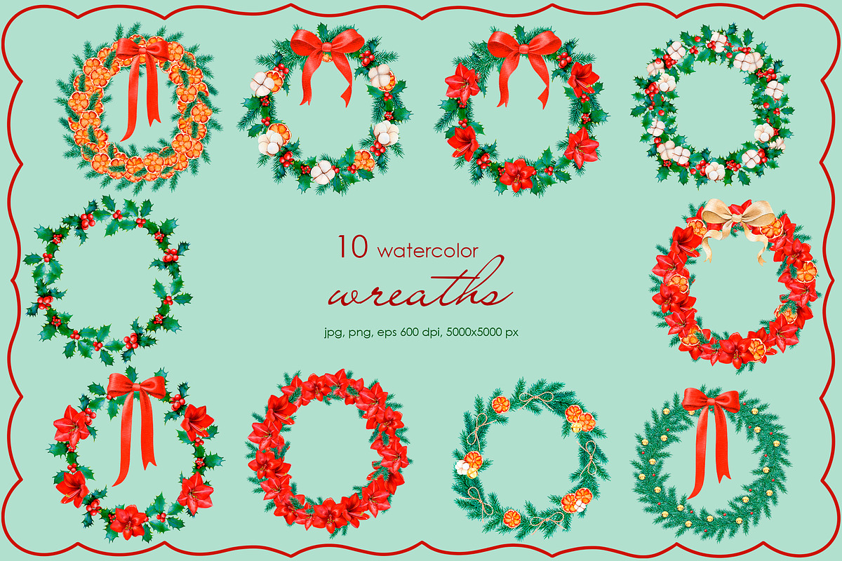 Whimsical Christmas Botanicals, a Seasonal Illustration by SunnJaneArt (Photo 5 of 13)