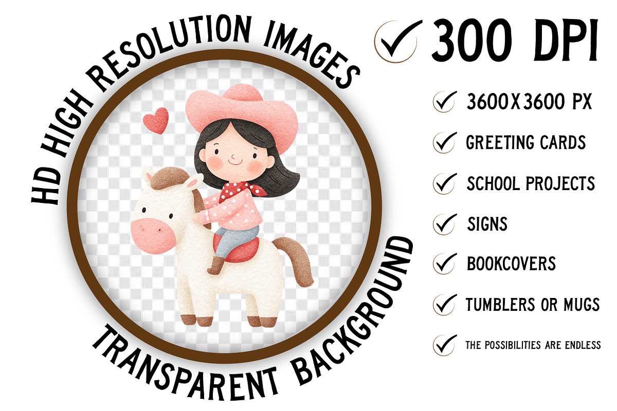 Cowgirl Valentine Clipart, an Illustration by Craft Nest (Photo 2 of 4)