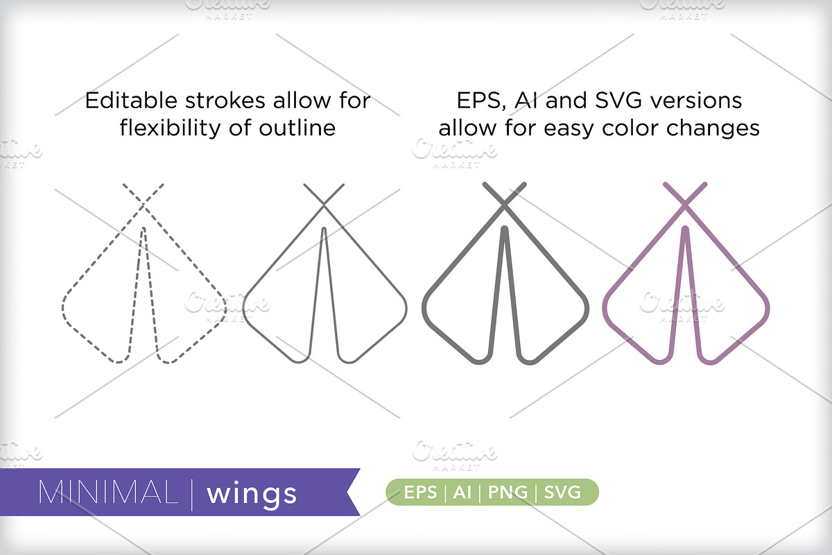 Minimal wings icons, an Outline Icon by Picture Window (Photo 5 of 5)