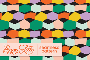 Retro Colored Geo Gems Pattern