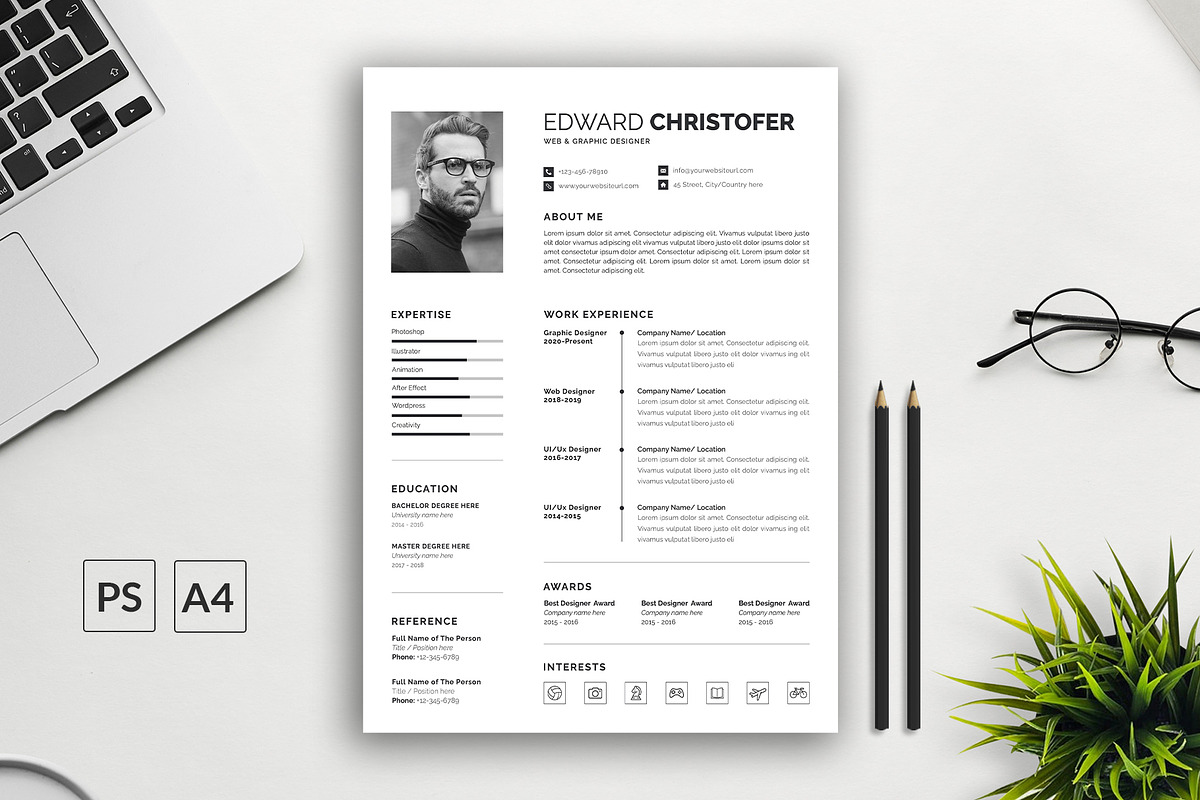 Modern Resume Template, a Resume Template by Abdul Studio (Photo 1 of 5)