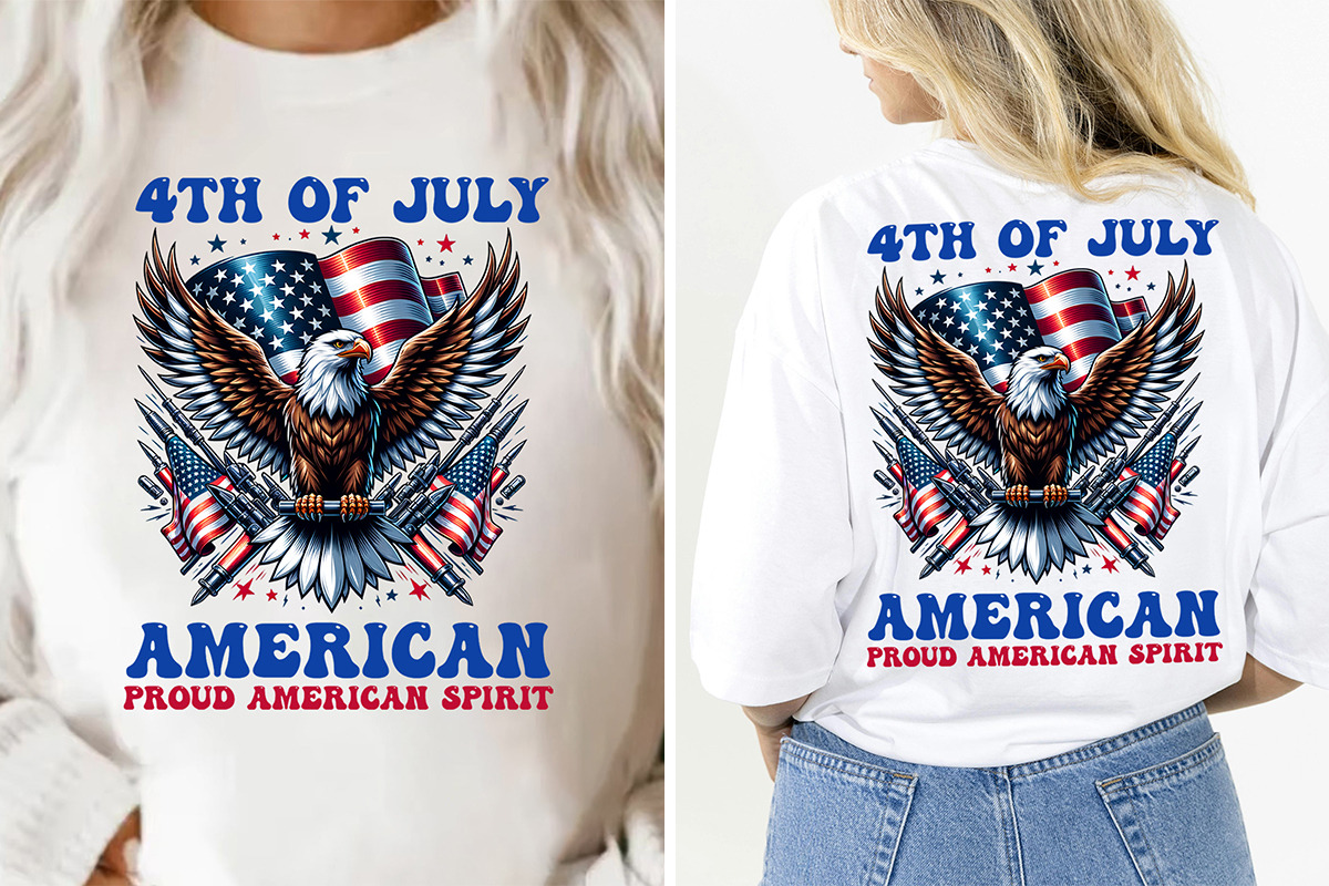 American USA Flag T-Shirt Design SVG, a Seasonal Illustration by Creative Arslan (Photo 3 of 5)