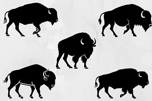 Bison Silhouette SVG, an Animal Illustration by newminddesign