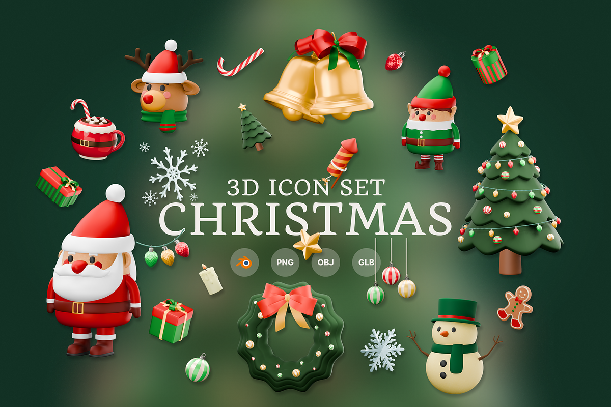 Christmas 3D Icon Pack, an Object 3D Model by Laimmilka (Photo 1 of 4)