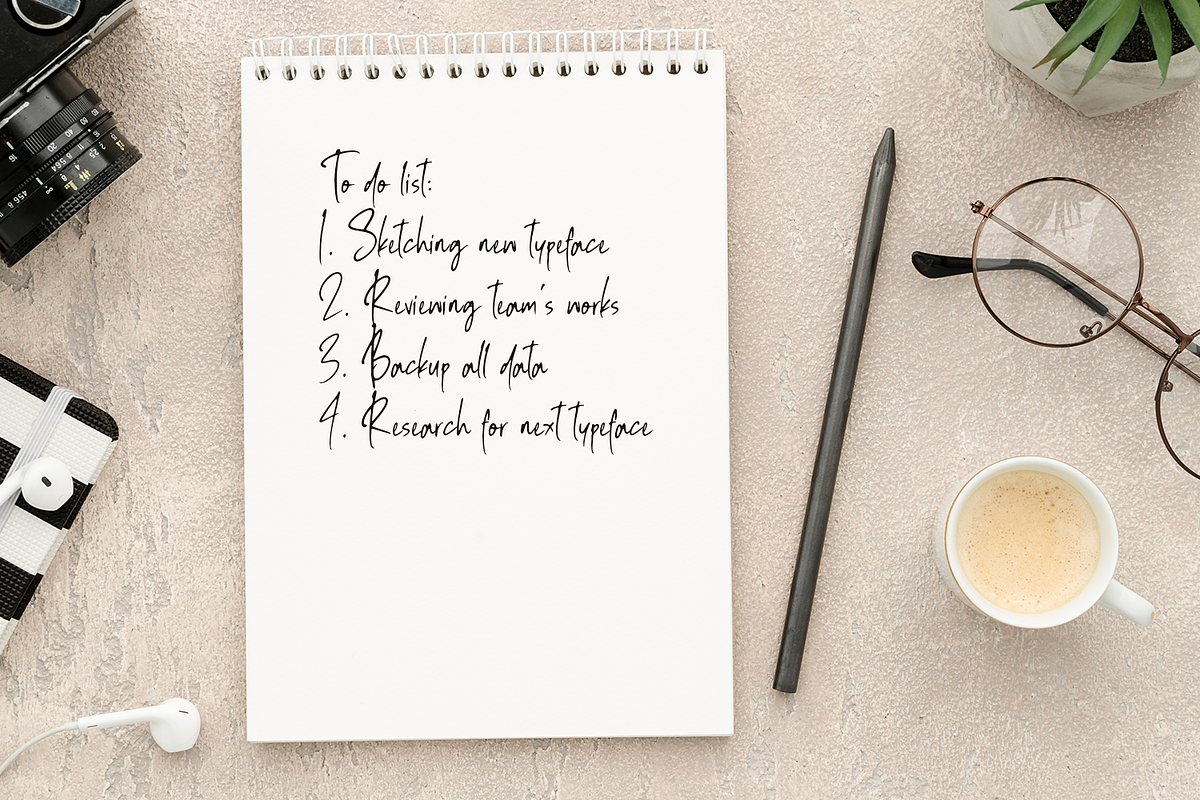 Ballpoint Rush - Handwritten Font, a Script Font by Motokiwo (Photo 7 of 15)