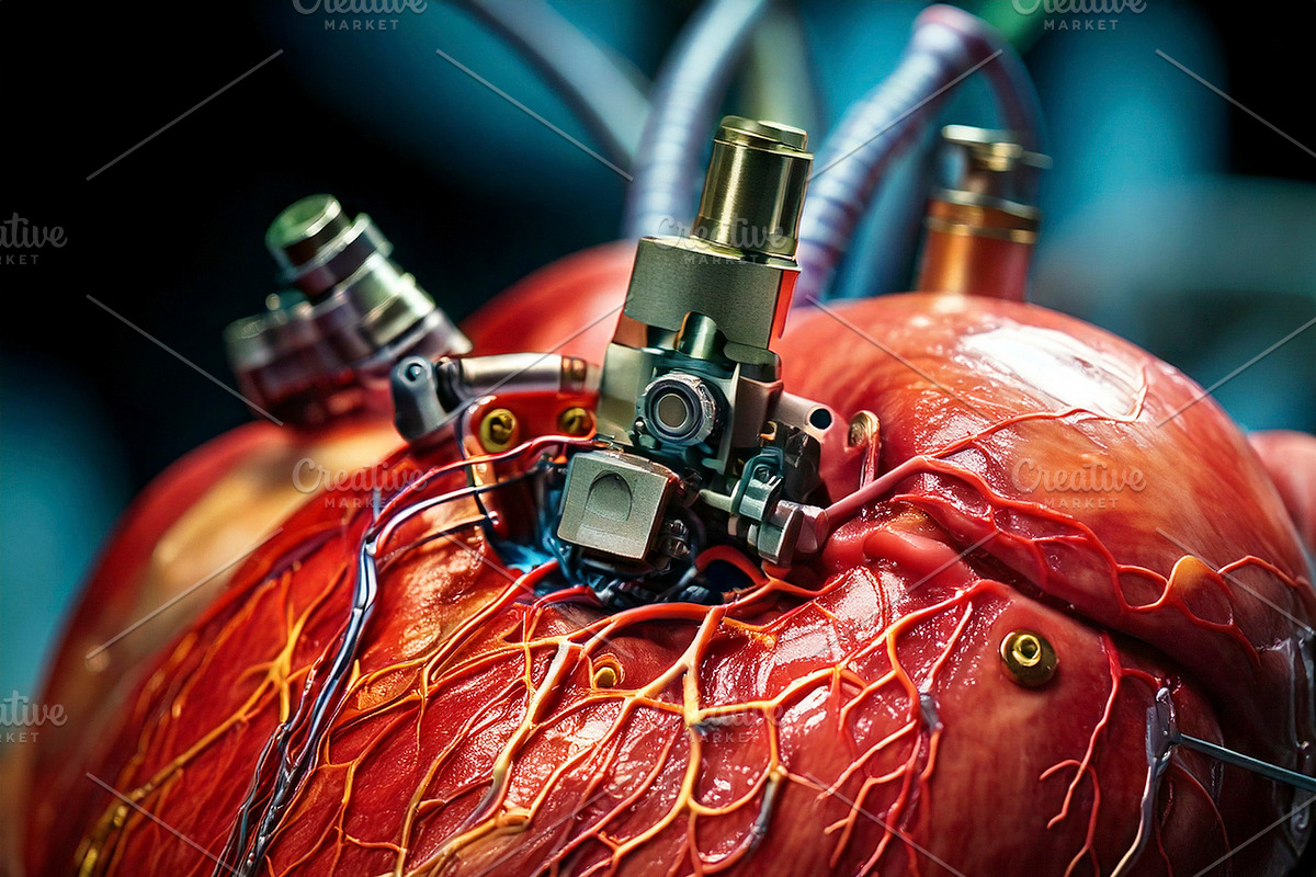 Heart during a medical action digital illustration, a Healthcare Illustration by DanFLCreativo