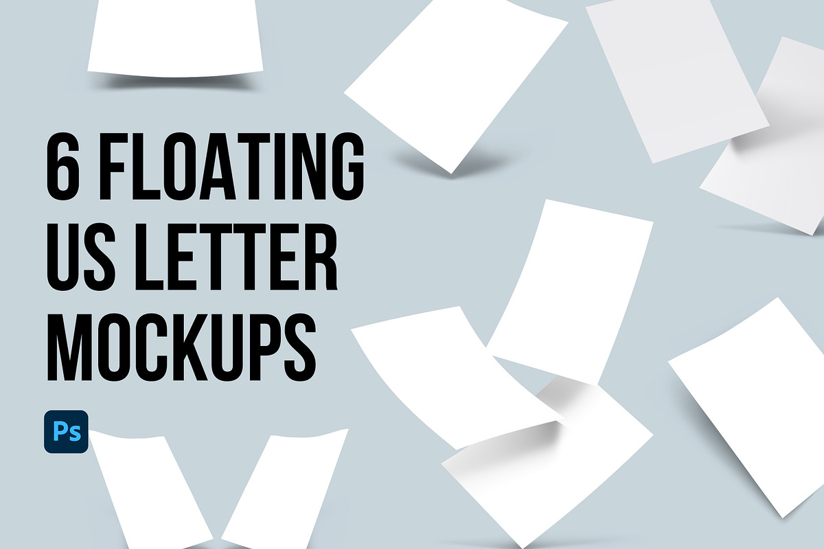 6 Floatings US Letter Mockups, an Object Graphic by Loudoun Design Co. (Photo 1 of 5)