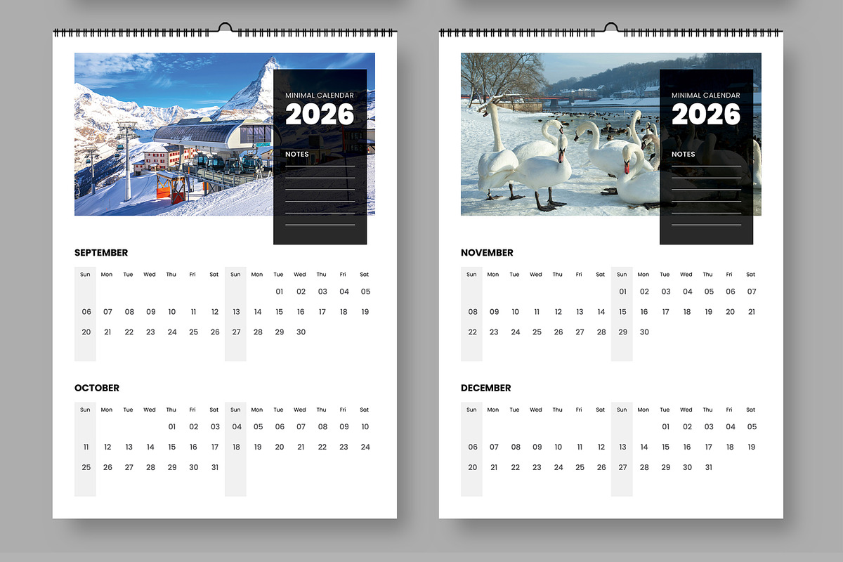 Minimal 2026 Wall Calendar Design preview 4