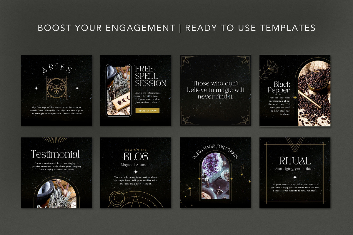 Spiritual Instagram Templates Canva, a Social Media Template by DeeBeeDesign (Photo 3 of 10)