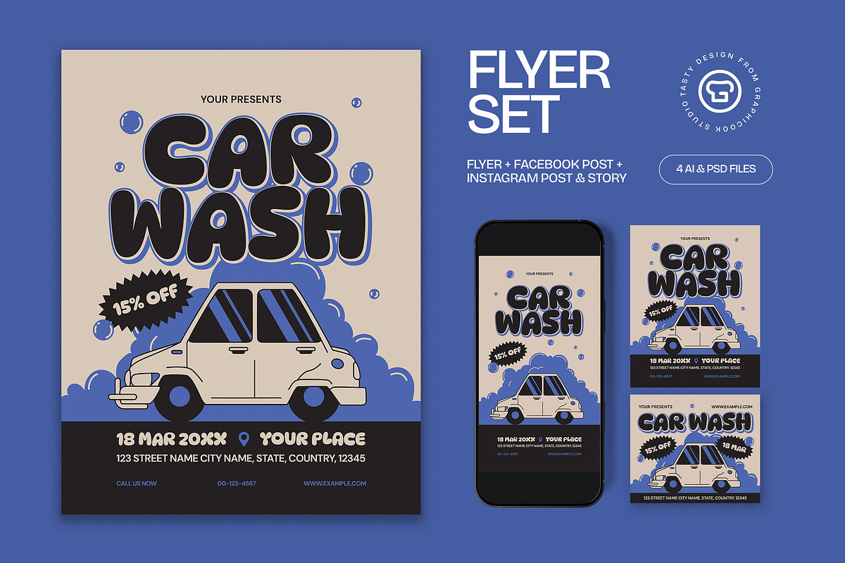 Car Wash Flyer, a Flyer Template by graphicook (Photo 1 of 3)