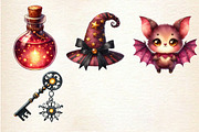 Cute Magic School Watercolor Clipart, an Illustration by Dream Creation (Thumbnail 6 of 6)