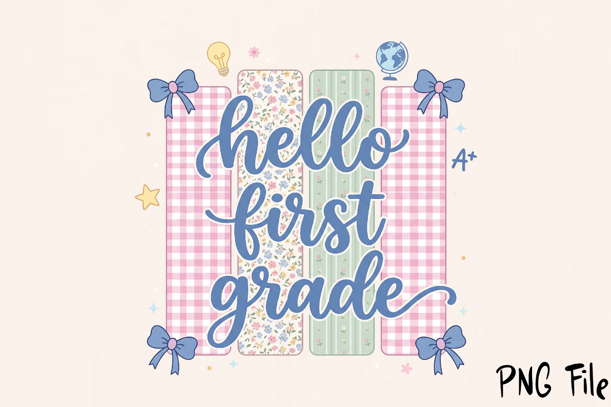 Hello First Grade, Back to School, a Seasonal Illustration by Rose Art (Photo 1 of 7)