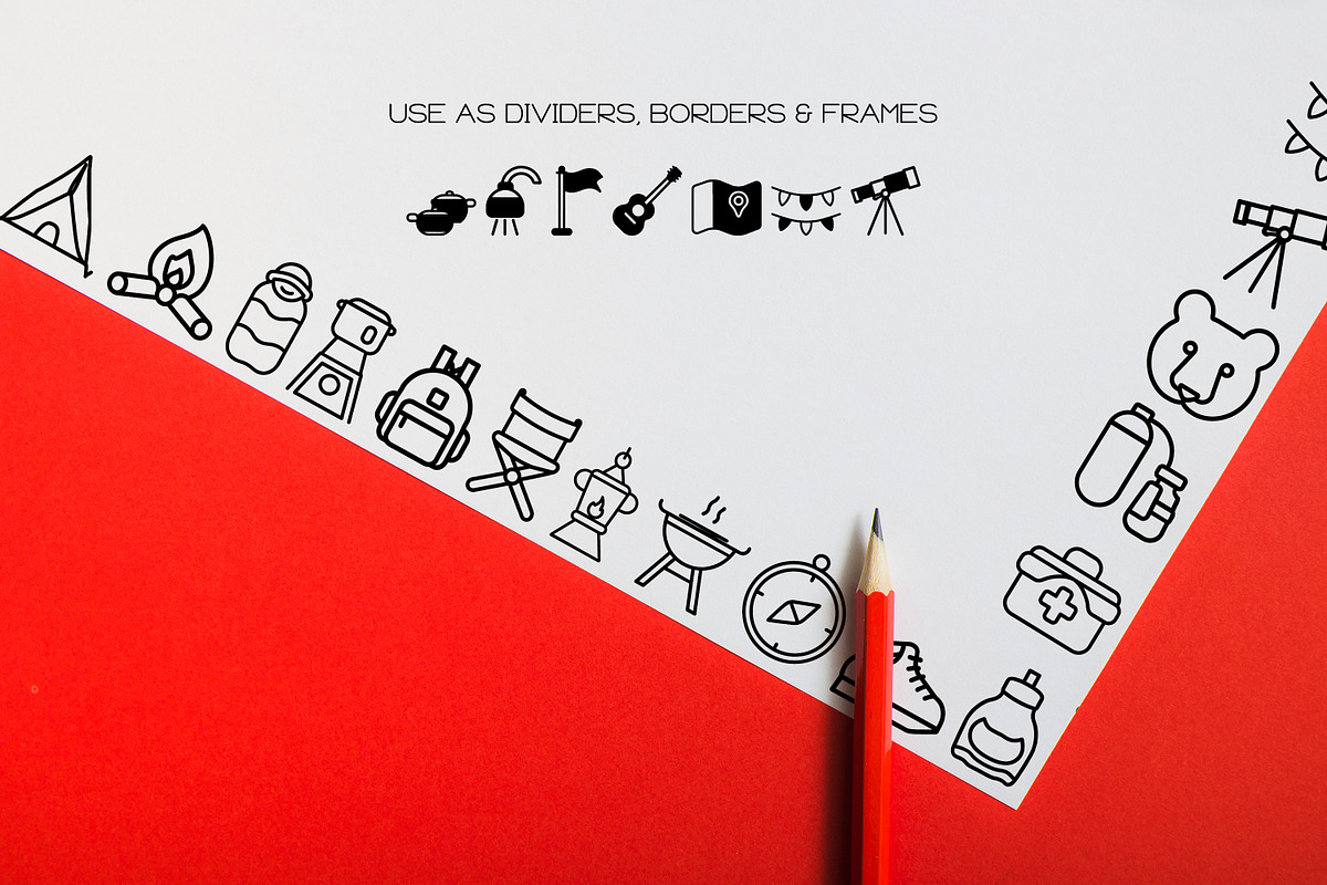 Camping Icons - Dingbat Font, a Symbol Font by WADLEN (Photo 7 of 7)