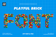 Playful Brick Font, a Sans Serif Font by itefan Studio (Thumbnail 1 of 5)