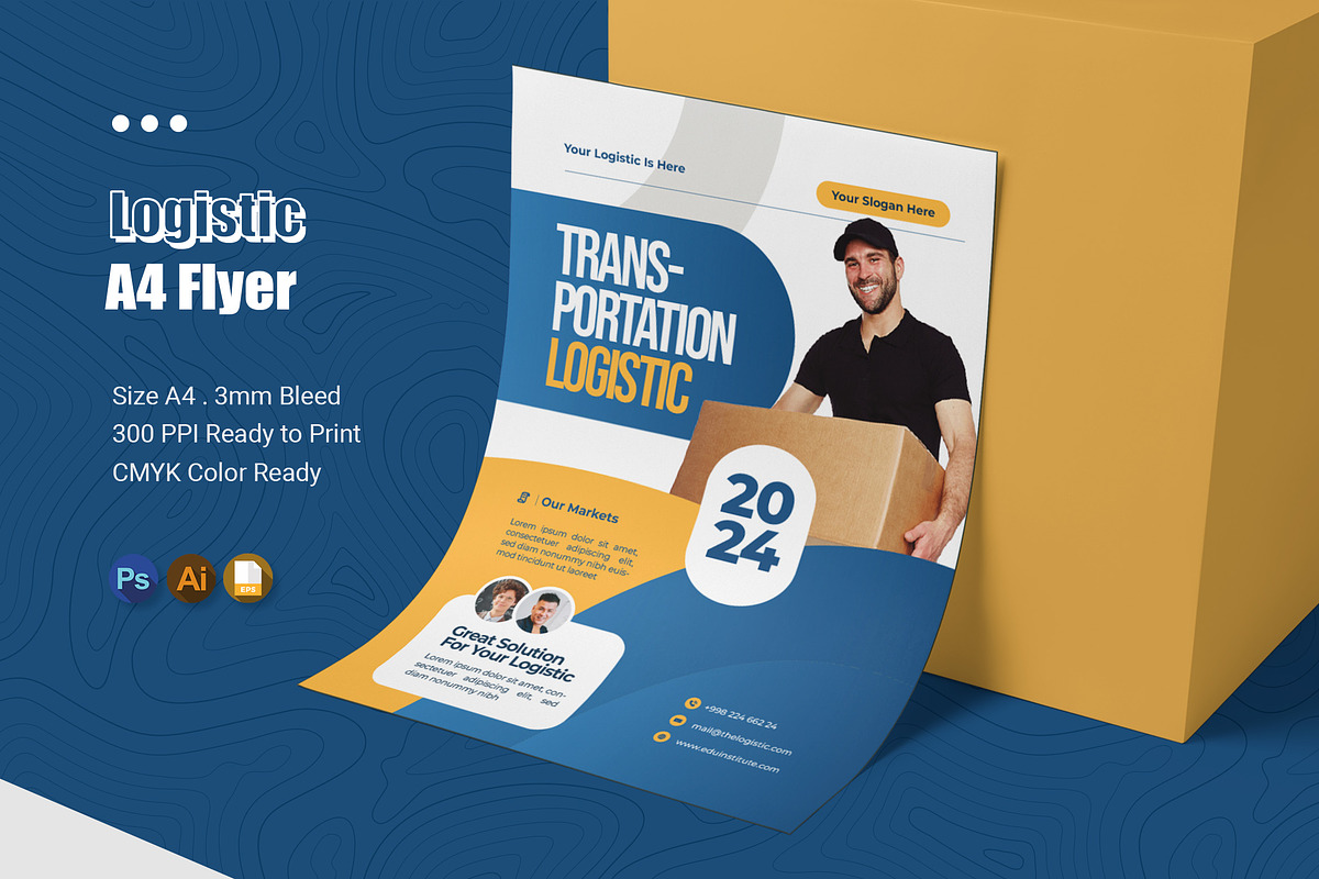 Logistic Flyer, a Flyer Template by Esensifiksi.studio (Photo 1 of 2)