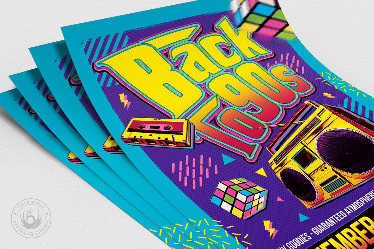 Back to the 90s Flyer Template, a Flyer Template by ThatsDesignArt (Photo 5 of 8)