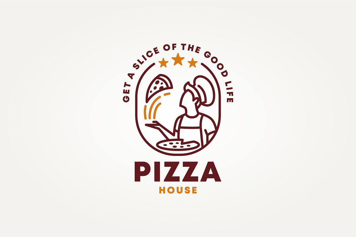 the chef is making pizza icon logo, a Branding & Logo Template by Blazybone (Photo 1 of 2)