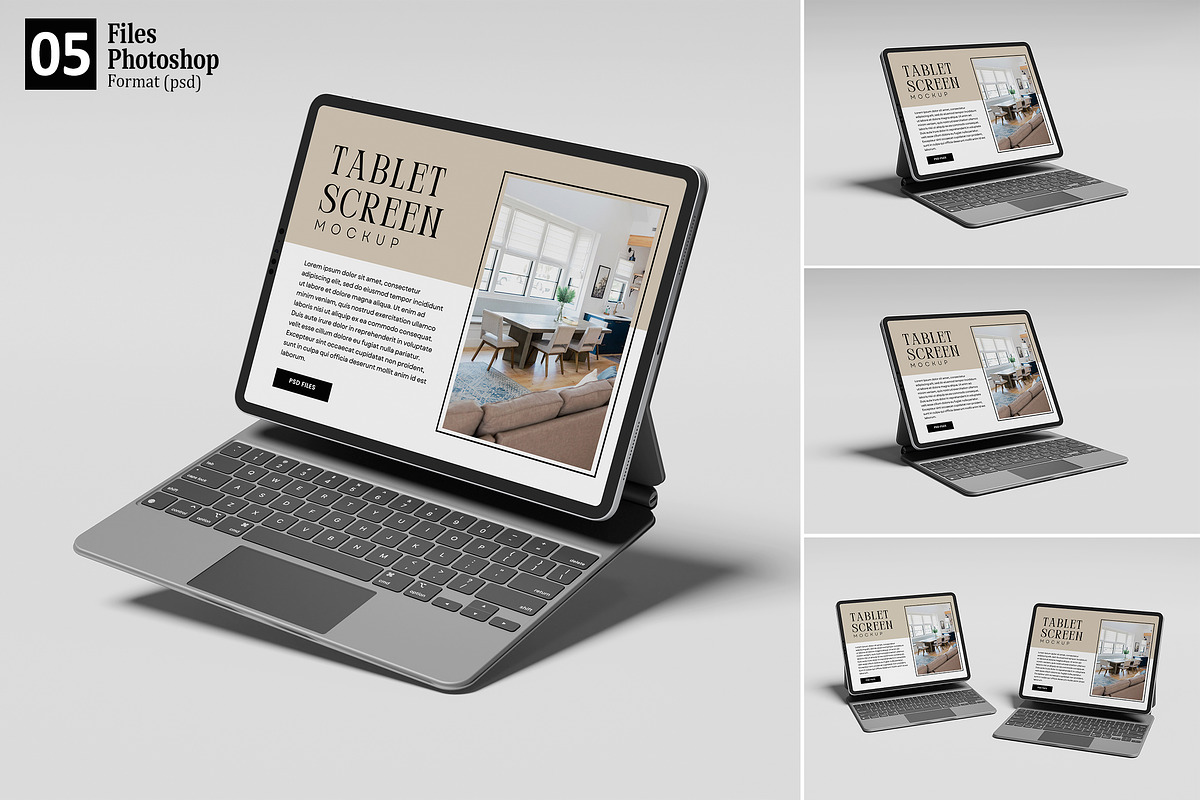 Realistic Tablet Mockup, an iPad Mockup by GraphicWindow (Photo 1 of 6)