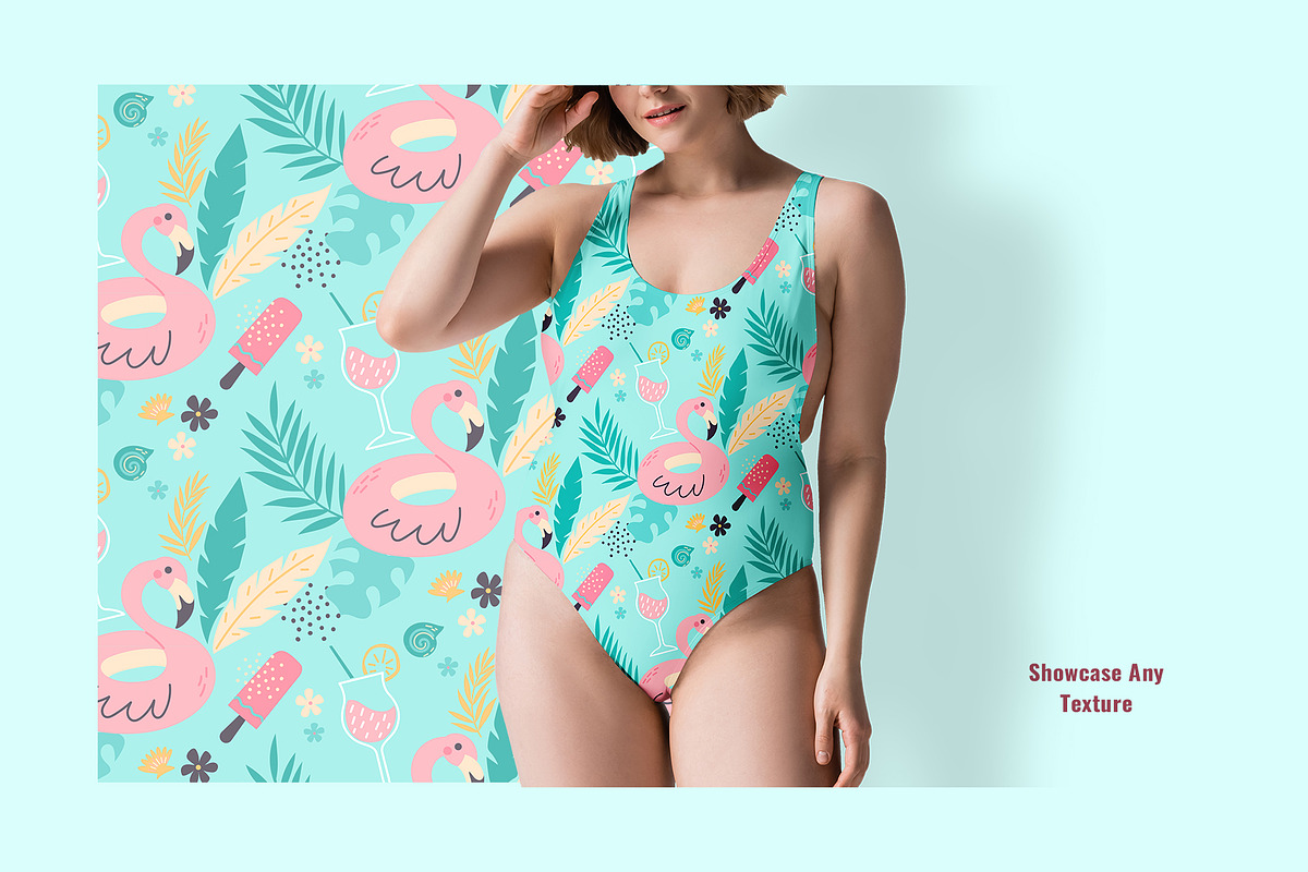 Curvy Woman Swimsuit Mockup Template, an Apparel Mockup by Designertale (Photo 4 of 6)