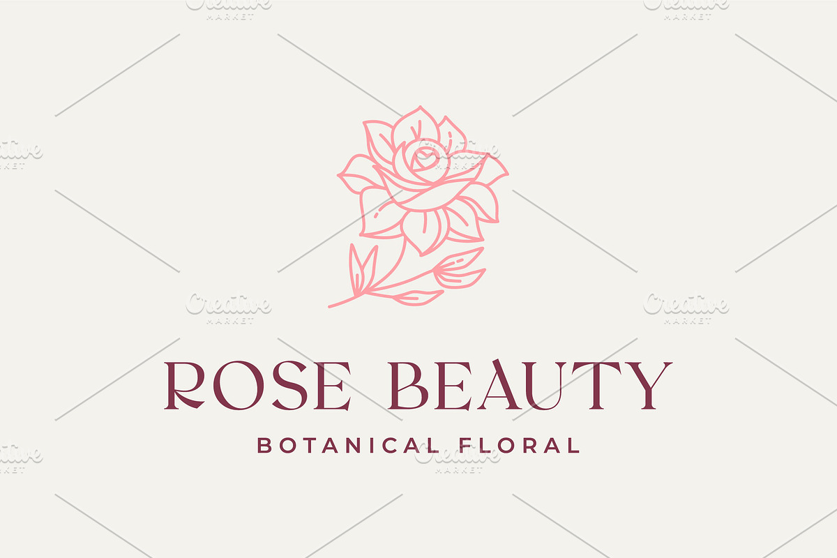 flower rose beauty line art logo, a Branding & Logo Template by Blazybone (Photo 2 of 2)