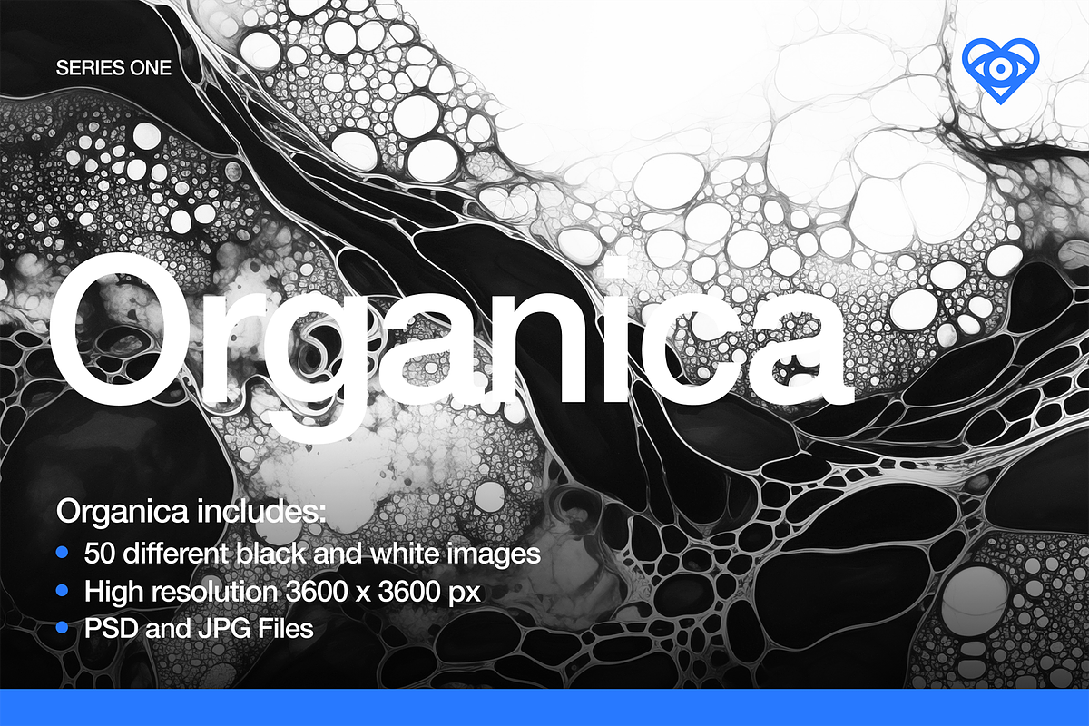Organica - 50 Black & White Textures, a Background Graphic by ikono.me (Photo 1 of 6)