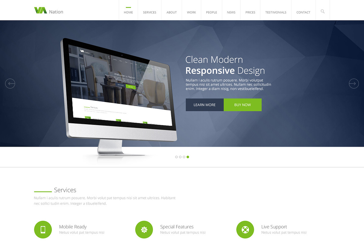 Nation-One Page PSD Template, an UI Kit Template by flr.24 (Photo 3 of 5)