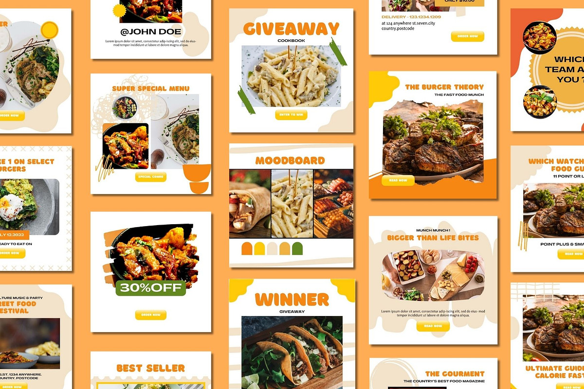 Food Blogger Social Media Post, a Social Media Template by BoontenStudio (Photo 4 of 7)