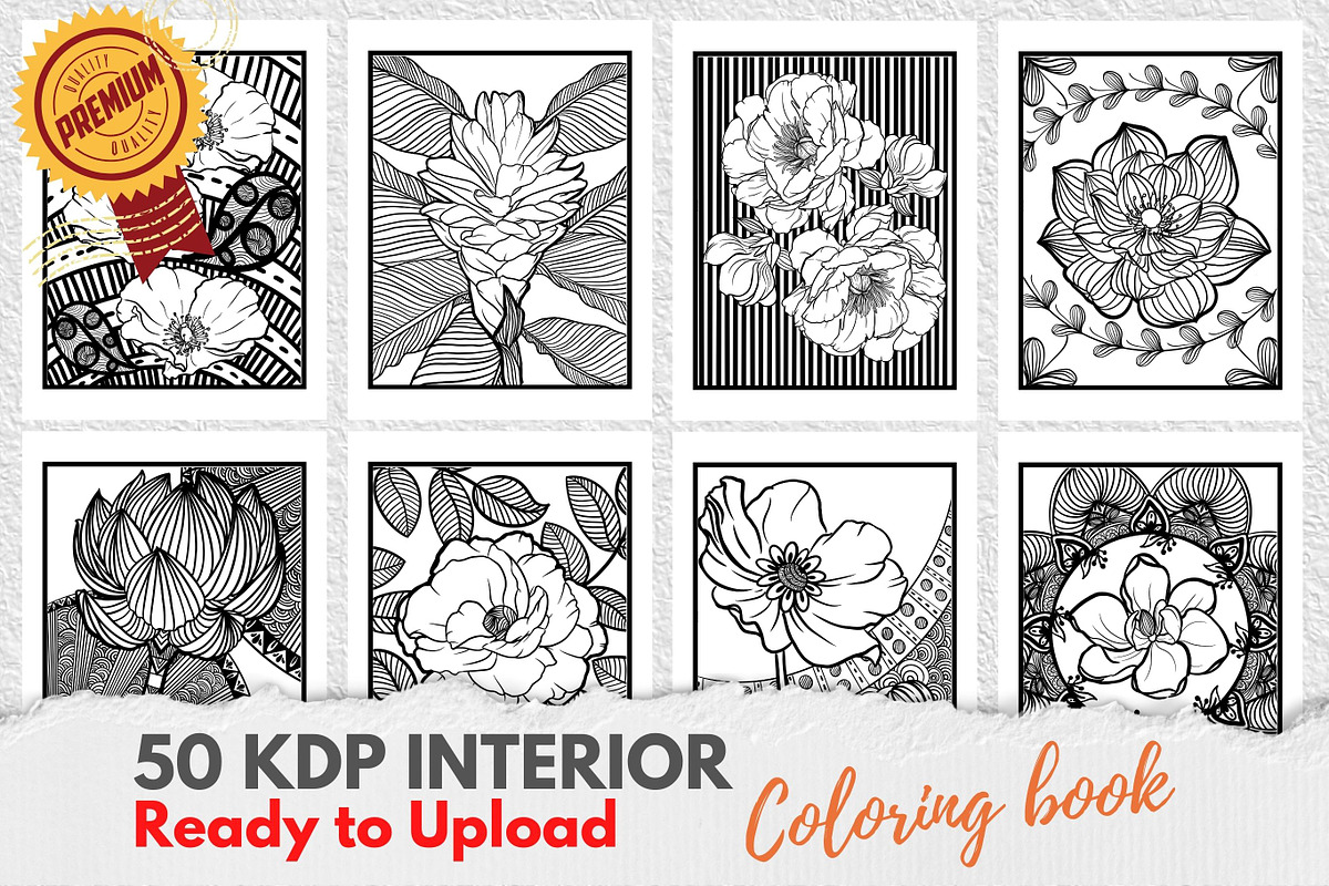 KDP Interiors, Flower Coloring Book, an Illustration by Jaboor Magics (Photo 4 of 5)