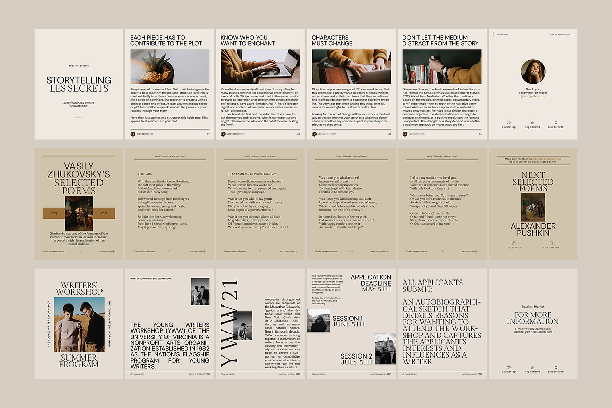 Writers Instagram Carousel Templates, a Social Media Template by September 5th (Photo 12 of 14)