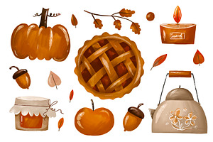 Autumn Thanksgiving Food, an Object Graphic by the_myro