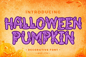 Halloween Pumpkin - Decorative font, a Sans Serif Font by Brown Cupple