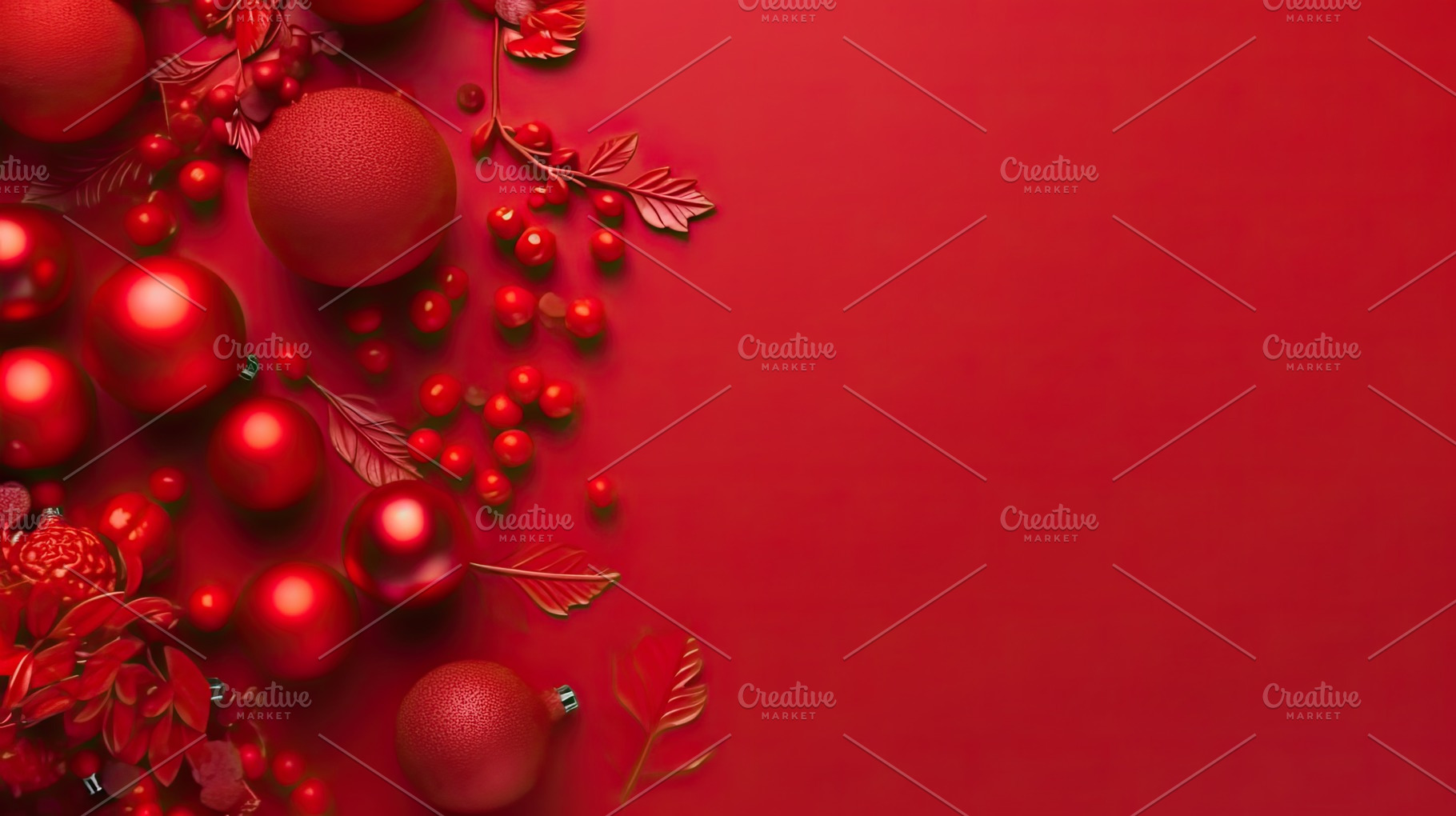 Christmas red background with Christ, a Photo by SaroStock