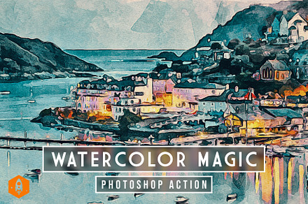 Watercolor Magic Watercolor Effect, an Action Add-On by DesignRocket
