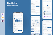 Medicine Mobile App UI Kit, an UI Kit Template by uicube (Thumbnail 2 of 3)
